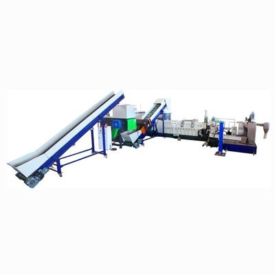acheter 300 kg/Hr Machine horizontale de recyclage de granulés de plastique à deux étages avec compresseur de coupe online manufacture