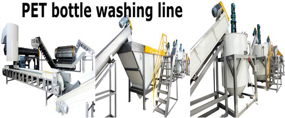 Ligne de lavage automatique de bouteilles en PET Machine de concassage de bouteilles pour animaux de compagnie en acier inoxydable 2000 kg/h
